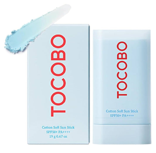 Opulent Tocobo Cotton Soft Sun Stick SPF 50+ PA++++ - Soothing, Non-Sticky Sunscreen for Sensitive Skin - 19g | Cruelty-Free & Vegan - Ideal for Daily Use & Travel