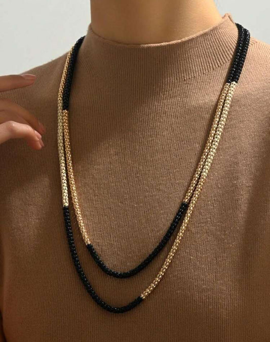 Multi Colored Chain Long Abaya Necklace