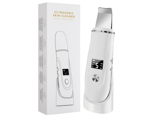 Beauenty Ultrasonic Skin Scrubber Face Spatula, Skin Spatula Pore Cleaner, Skin Dirt Blackhead Remover Tools for Facial Deep Cleansing - 4 Modes (White)