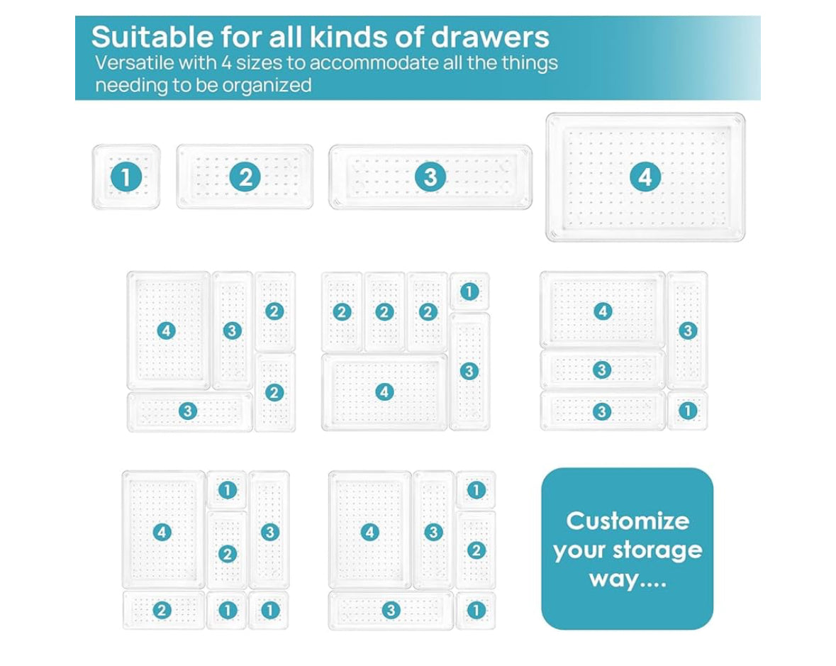 25pcs Drawer Organizer Set/ Makeup Organiser