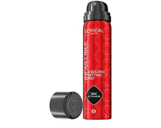 L’Oréal Paris L'Oreal Infallible 3-Second Setting Spray Mist, Microfine Mist for up to 36HR Wear, Clear, 1.76 Fl Oz