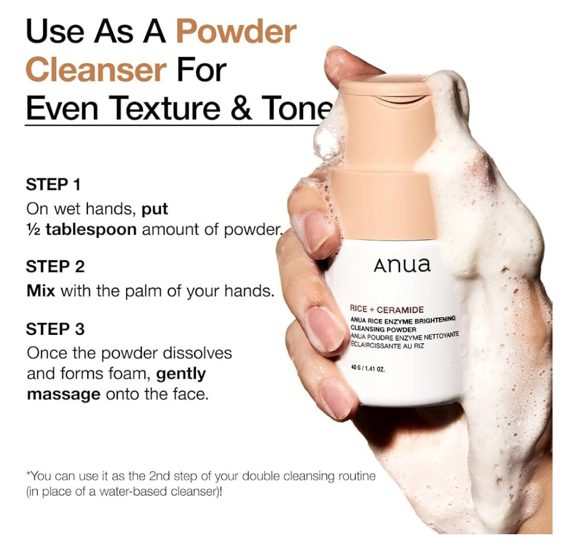 Anua Rice Enzyme Brightening Cleansing Powder