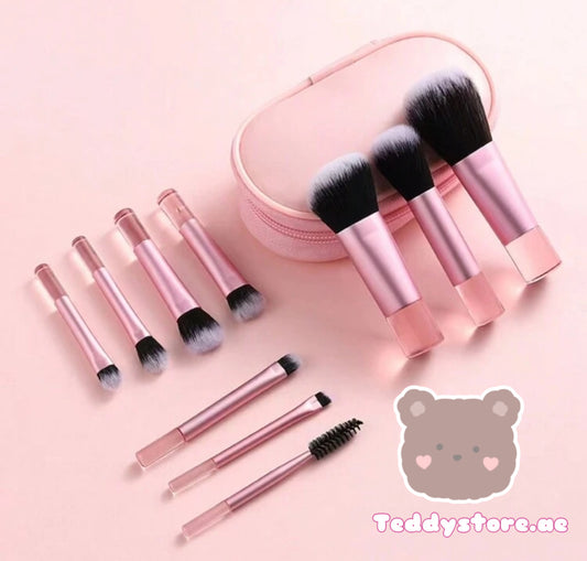 (Giveaways) Mini Portable Makeup Brush set with small teddy store bag and Eid Mubarak Tag