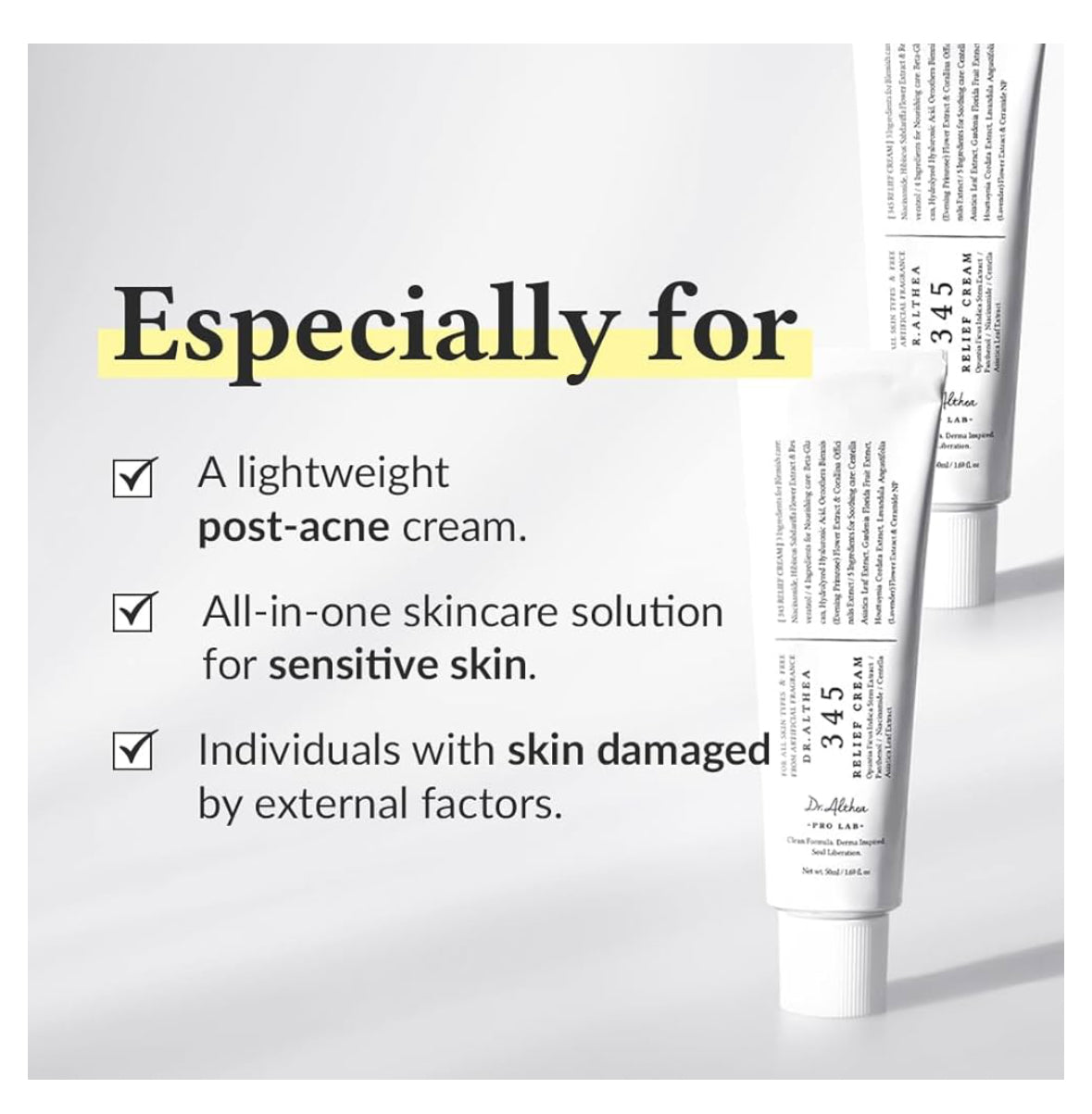 Dr.Althea 345 Relief Cream | Daily Face Moisturizer | Blemish Relief Care |