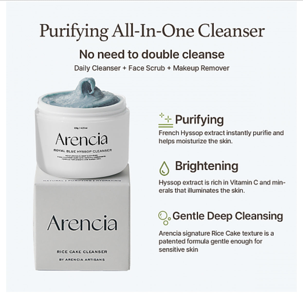 [ARENCIA] Blue Hyssop Cleanser 120g