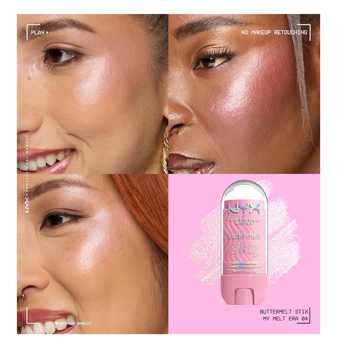 Nyx Buttermelt Stix glow boost. Up to 8 Hrs wear