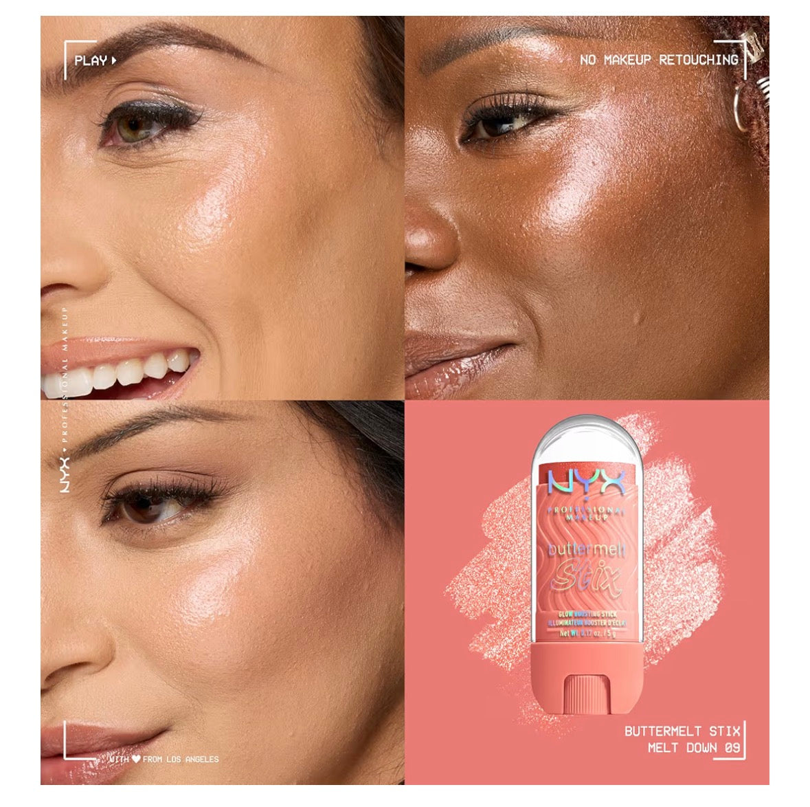Nyx Buttermelt Stix glow boost. Up to 8 Hrs wear