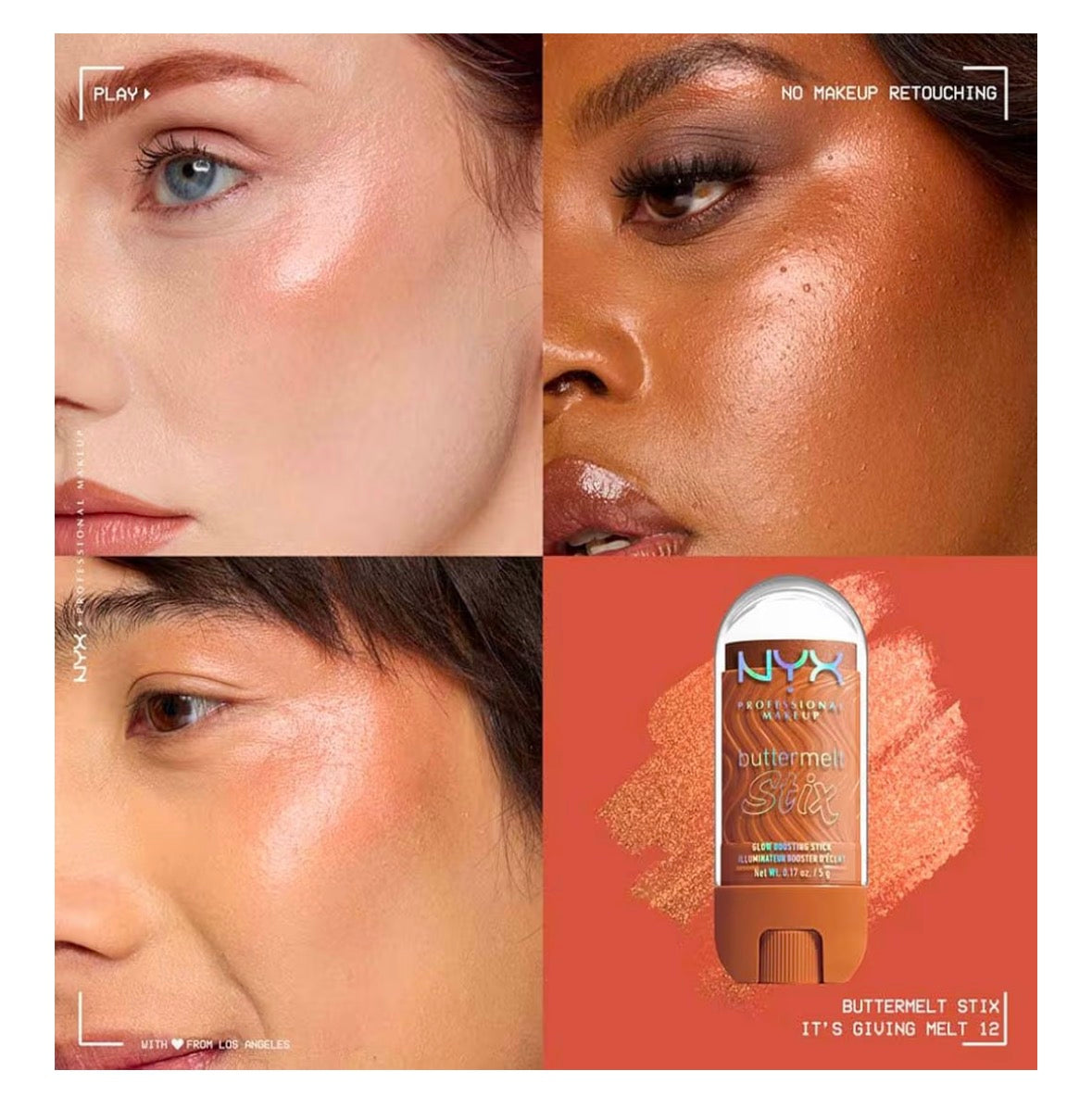 Nyx Buttermelt Stix glow boost. Up to 8 Hrs wear