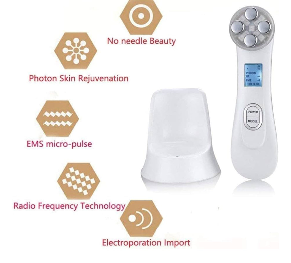 Radio Frequency Skin Tightening Machine, 5 in 1 RF Ion Mesotherapy Face Beauty Massager