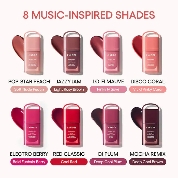 LANEIGE 
JuicePop Box Lip Oil Stain 12HR Hydrating Tint